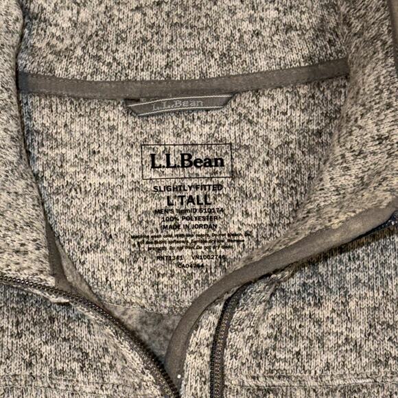 LL Bean Mens L Tall Gray Bean's Sweater Fleece Vest Better Sweater Material - Picture 2 of 5